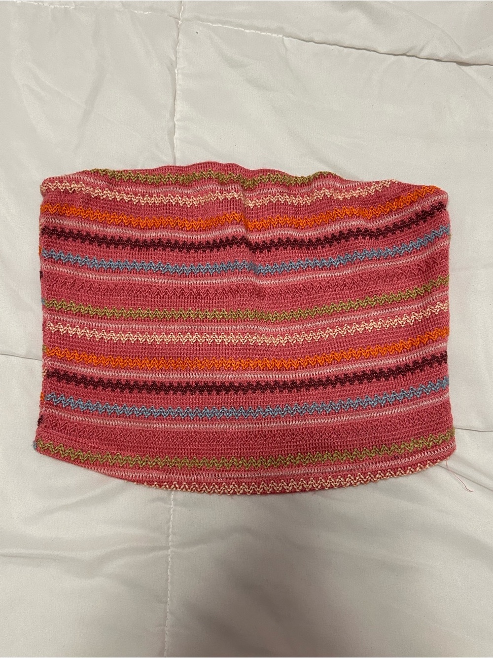 colorful knit tube top